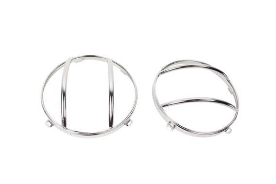 Jeep JK Euro Headlight Guards Pair 07-18 Wrangler JK Polished Silver Kentrol