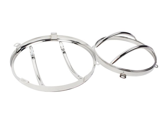 Jeep JK Euro Headlight Guards Pair 07-18 Wrangler JK Polished Silver Kentrol