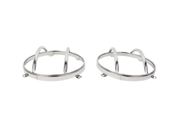 Jeep JK Euro Headlight Guards Pair 07-18 Wrangler JK Polished Silver Kentrol