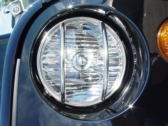 Jeep JK Euro Headlight Guards Pair 07-18 Wrangler JK Polished Silver Kentrol
