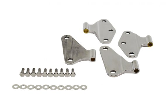 Jeep JK Body Door Hinge Set 4 Pieces 2 Door 07-18 Wrangler JK Polished Silver Kentrol