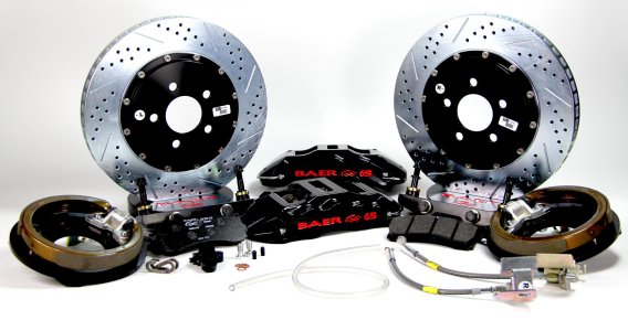 Brake System 14 Inch Rear Extreme+ with Park Brake Black 66-69 Mopar B Body BAER Brakes