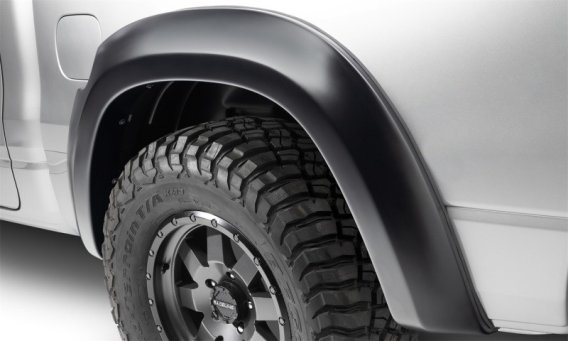 Bushwacker 50926-02 Black Extend-A-Fender Style Smooth Finish 4-Piece Fender Flare Set for 2019-2...
