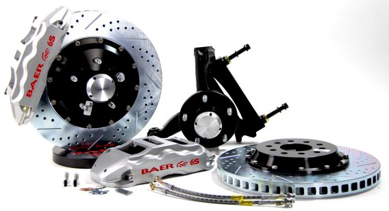 Brake System 14 Inch Front Extreme+ Silver 94-96 GM B Body Modified Drop Spindles BAER Brakes