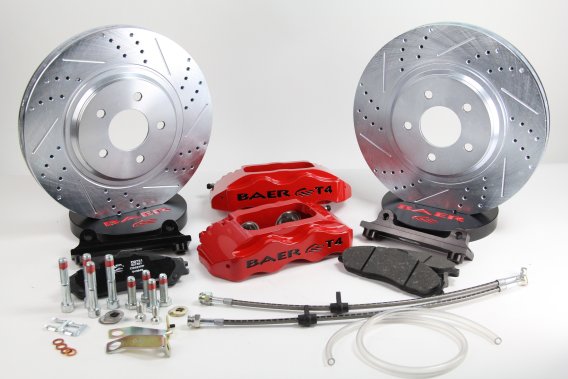 Track4 Brake System Front 84 Chevy Corvette (C4) Black W/OE Spindles And Hubs Baer Brakes
