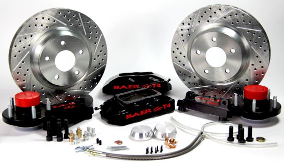 Track4 Brake System Front 65-66 Ford Mustang W/Ridetech Truturn Suspension And Spindles Black Bae...