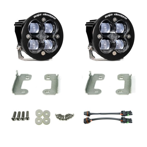 Jeep JK Squadron-R SAE Fog Pocket Light Kit OE Bumper (Clear)-Jeep 2007-09 Wrangler JK Baja Desig...