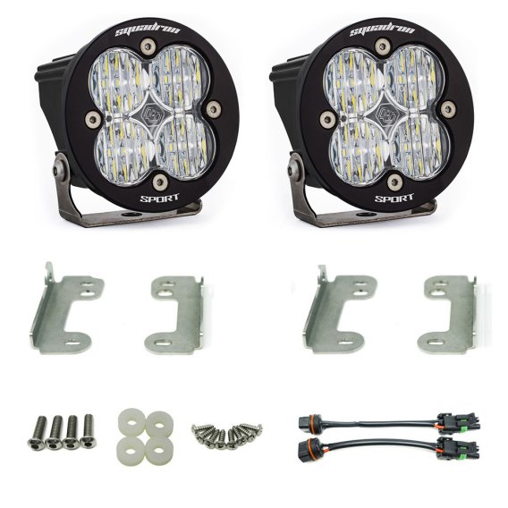 Jeep JK Squadron-R Sport Fog Pocket Light Kit OE Bumper (Clear)-Jeep 2007-09 Wrangler JK Baja Des...