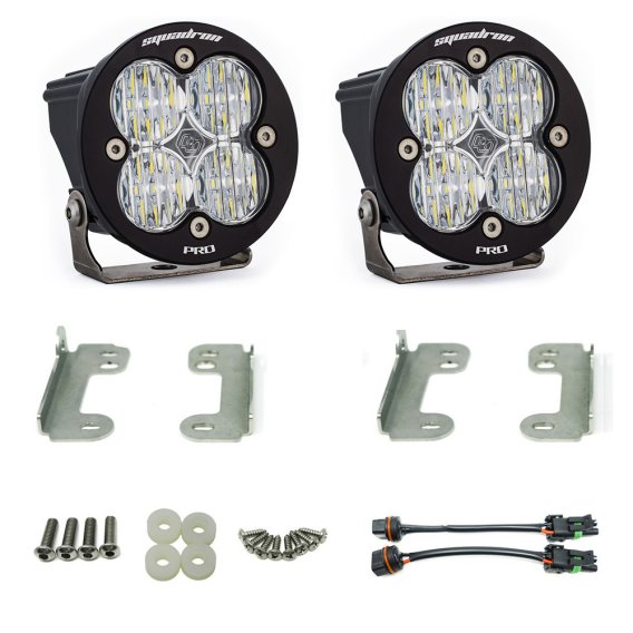 Jeep JK Squadron-R Pro Fog Pocket Light Kit OE Bumper (Clear)-Jeep 2007-09 Wrangler JK Baja Desig...