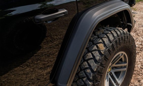 Bushwacker 11950-07 Black Hyperform Flat Style Textured Finish 4 pc Set Fender Flares for 2018-20...