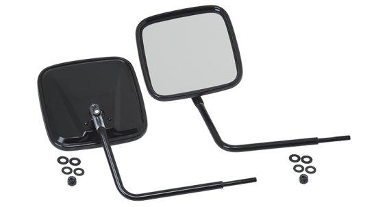 JEEP CJ/YJ/TJ/JK Outback Mirrors Pair 76-18 CJ and Wrangler YJ/TJ/JK Powdercoat Black Kentrol