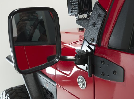 Jeep TJ/JK E-Z Detach Mirrors Pair 97-18 Wrangler TJ/JK Powdercoat Black Kentrol