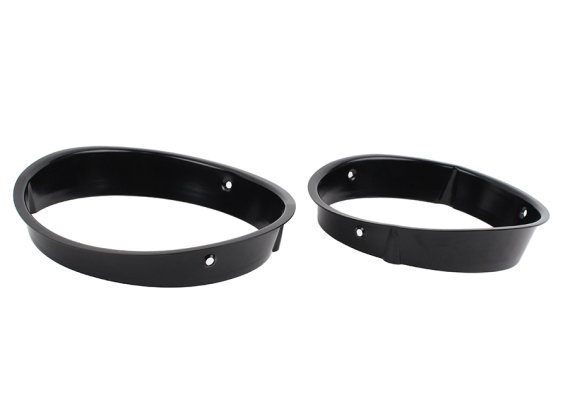 Jeep TJ Headlight Bezels Pair 97-06 Wrangler TJ Powdercoat Black Kentrol
