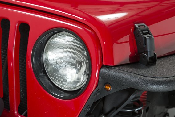 Jeep TJ Headlight Bezels Pair 97-06 Wrangler TJ Powdercoat Black Kentrol