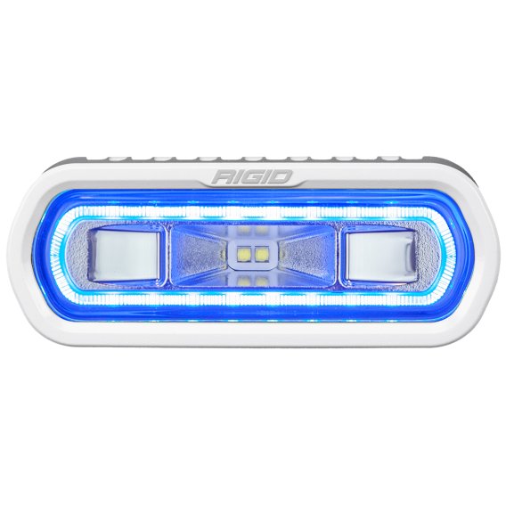 SR-L Series Marine Spreader Pod 2 Wire Surface Mount White With Blue Halo RIGID Industries