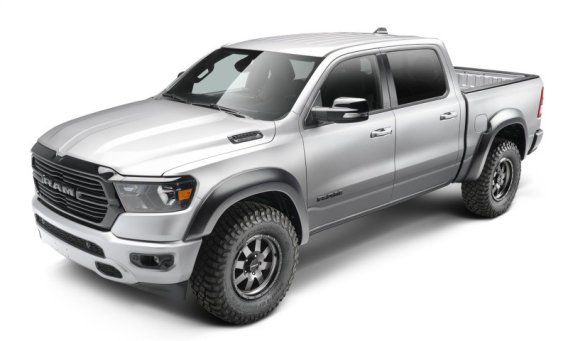 Bushwacker 50926-02 Black Extend-A-Fender Style Smooth Finish 4-Piece Fender Flare Set for 2019-2...