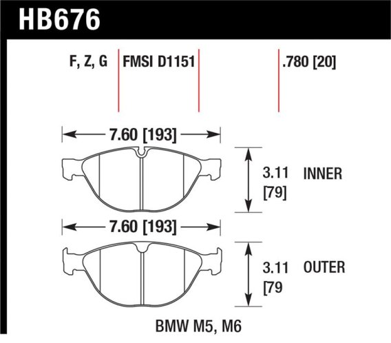 HAWK HPS Brake Pad Sets