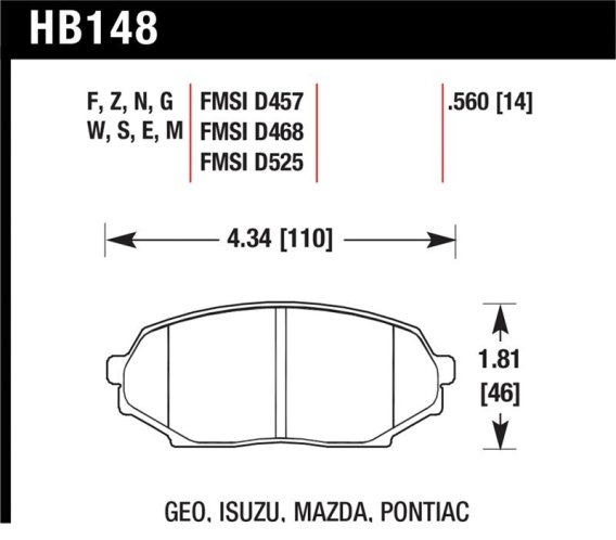 HAWK HP+ Brake Pad Sets