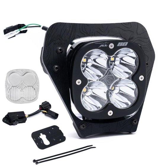 KTM XL80 D/C Headlight Kit w/ Dimmer 2024-Up 450 XCF-W 350 XW-F 500 XW-F Spot Clear Baja Designs