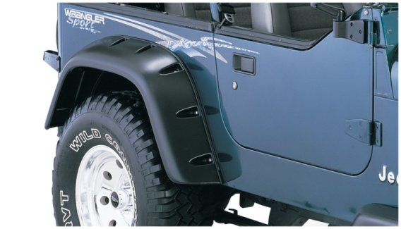 Bushwacker 10058-07 Black Jeep Cutout Style Textured Finish Rear Fender Flares for 1987-1995 Jeep...
