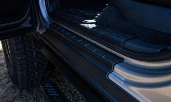 Bushwacker 14097 Trail Armor Rocker Panel Black for 21-23 Ford F-150 Supercrew; 22-23 F150 Lightn...