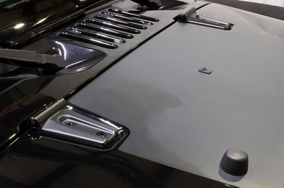 Jeep JK Hood Hinge Overlays Pair 07-18 Wrangler JK Textured Black Kentrol