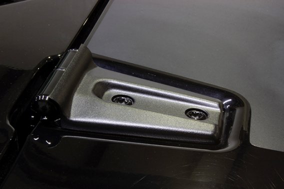 Jeep JK Hood Hinge Overlays Pair 07-18 Wrangler JK Textured Black Kentrol