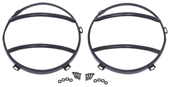 Jeep JK Euro Headlight Guards Pair 07-18 Wrangler JK Textured Black Kentrol