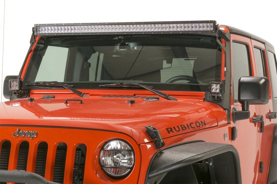 Jeep JK Euro Headlight Guards Pair 07-18 Wrangler JK Textured Black Kentrol