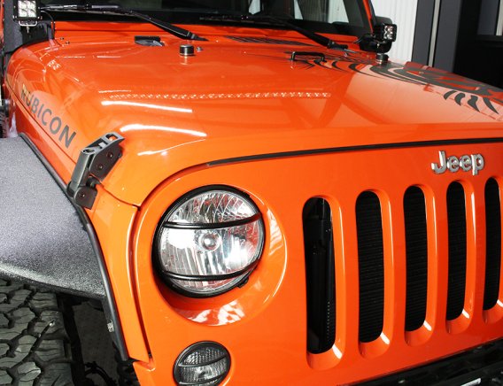Jeep JK Euro Headlight Guards Pair 07-18 Wrangler JK Textured Black Kentrol