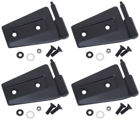 Jeep JK Door Hinge Set 4 Pieces 2 Door 07-18 Wrangler JK Textured Black Kentrol