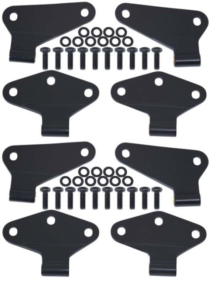 Jeep JK Body Door Hinge Set 8 Pieces 4 Door 07-18 Wrangler JK Textured Black Kentrol