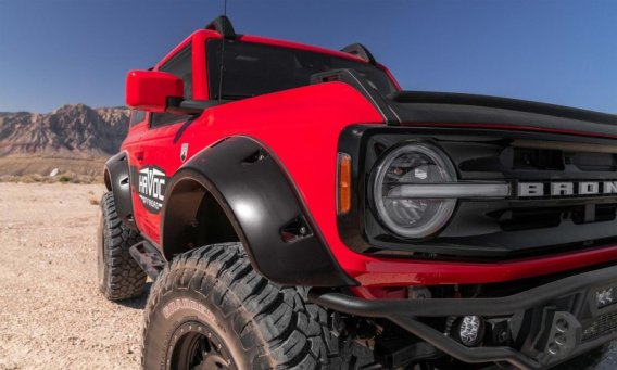 Bushwacker 20965-02 Black Pocket/Rivet Style Smooth Finish Front Fender Flares for 2021-2023 Ford...