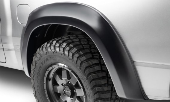 Bushwacker 50926-02 Black Extend-A-Fender Style Smooth Finish 4-Piece Fender Flare Set for 2019-2...