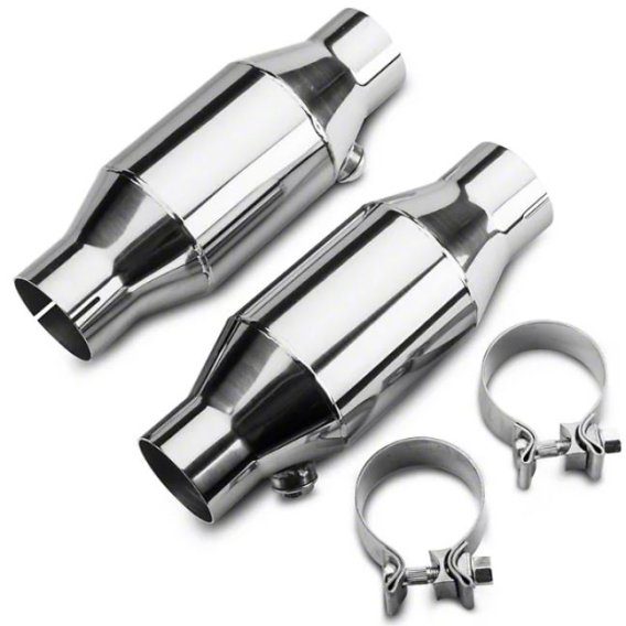 Universal High Flow 2.5 Inch Mini Catalytic Converters Metallic Substrate 304 Stainless Steel Pyp...