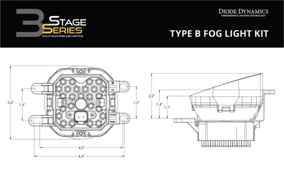 SS3 LED Fog Light Kit for 2008-2010 Toyota Highlander White SAE Fog Max w/ Backlight Diode Dynami...
