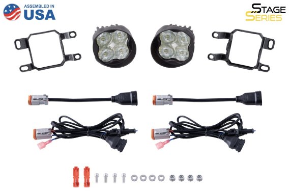 SS3 LED Fog Light Kit for 2012-2014 Toyota Prius, White SAE Fog Max with Backlight Diode Dynamics