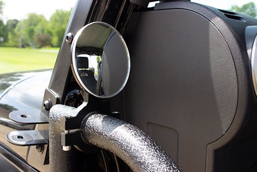 Tube Door Mirror Billet Aluminum Black Powdercoat Fishbone Offroad