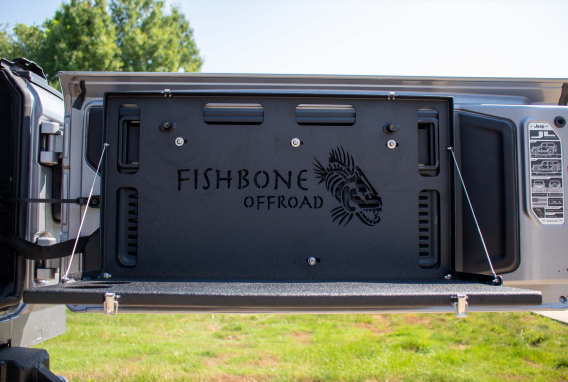 6th Gen Ford Bronco, 18-Present Jeep Wrangler JL and 07-18 Jeep Wrangler JK Tailgate Table Fishbo...