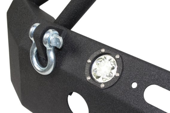Jeep JK Front Winch Bumper W/LEDs Full Width 07-18 Wranger JK Black Texured Powercoated Fishbone ...