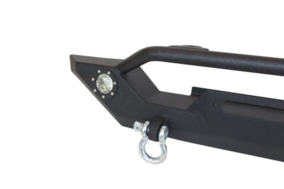 Jeep TJ/YJ Front Bumper W/LED's 87-06 Wrangler TJ/YJ Steel Black Textured Powercoat Fishbone Offr...