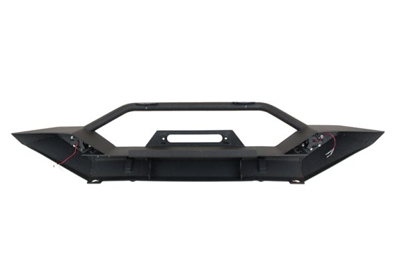 Jeep TJ/YJ Front Bumper W/LED's 87-06 Wrangler TJ/YJ Steel Black Textured Powercoat Fishbone Offr...