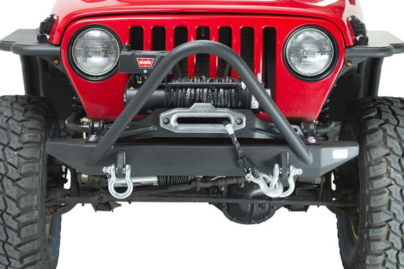 Jeep TJ Front Bumper W/Stinger 97-06 Wrangler TJ Rubicon and Unlimited Steel Black Textured Powde...