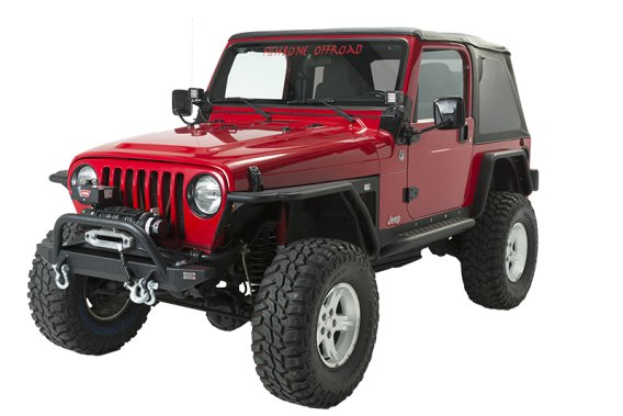 Jeep TJ Front Bumper W/Winch Guard 97-06 Wrangler TJ Rubicon and Unlimited Steel Black Textured P...