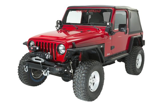 Jeep TJ Front Bumper 97-06 Wrangler TJ Rubicon and Unlimited Steel Black Textured Powdercoat Pira...