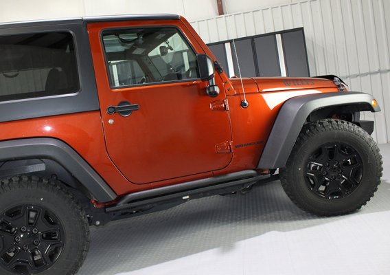 Jeep JK Rock Slider 07-18 Wrangler JK 2 Door Rubicon Steel Black Textured Powdercoat Fishbone Off...