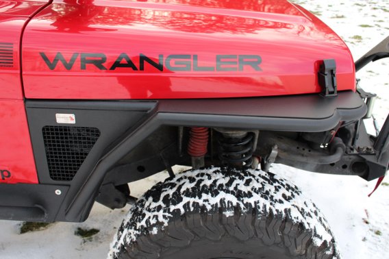 Jeep TJ Tube Fender Set Of 4 Front and Rear 97-06 Wrangler TJ Steel Black Textured Powdercoat Fis...
