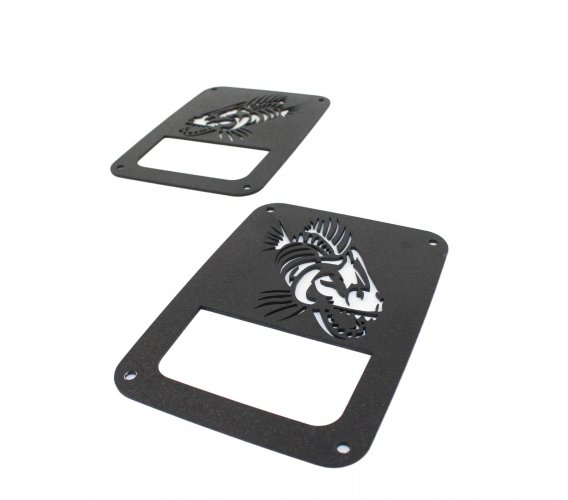 Jeep JK Tail Light Covers 07-18 Wrangler JK Black Textured Powdercoat Fishbone Offroad
