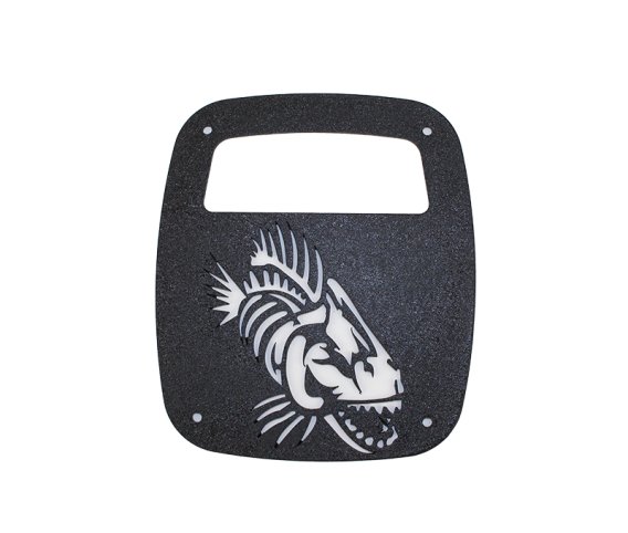 Jeep Wrangler CJ YJ TJ Tail Light Covers Black Textured Powdercoat Fishbone Offroad
