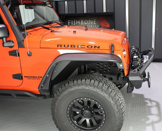 Jeep JK Inner Fenders 07-18 Wrangler JK Front/Rear Set Of 4 Aluminum Black Powdercoat Fishbone Of...